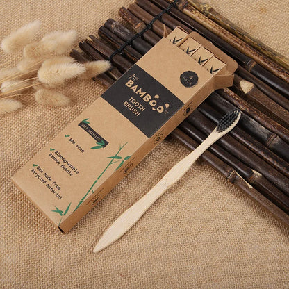 EcoBrush™ 4 Pcs. Bamboo Toothbrushes – Extra Soft & Biodegradable - BodyMindSpiritSpace