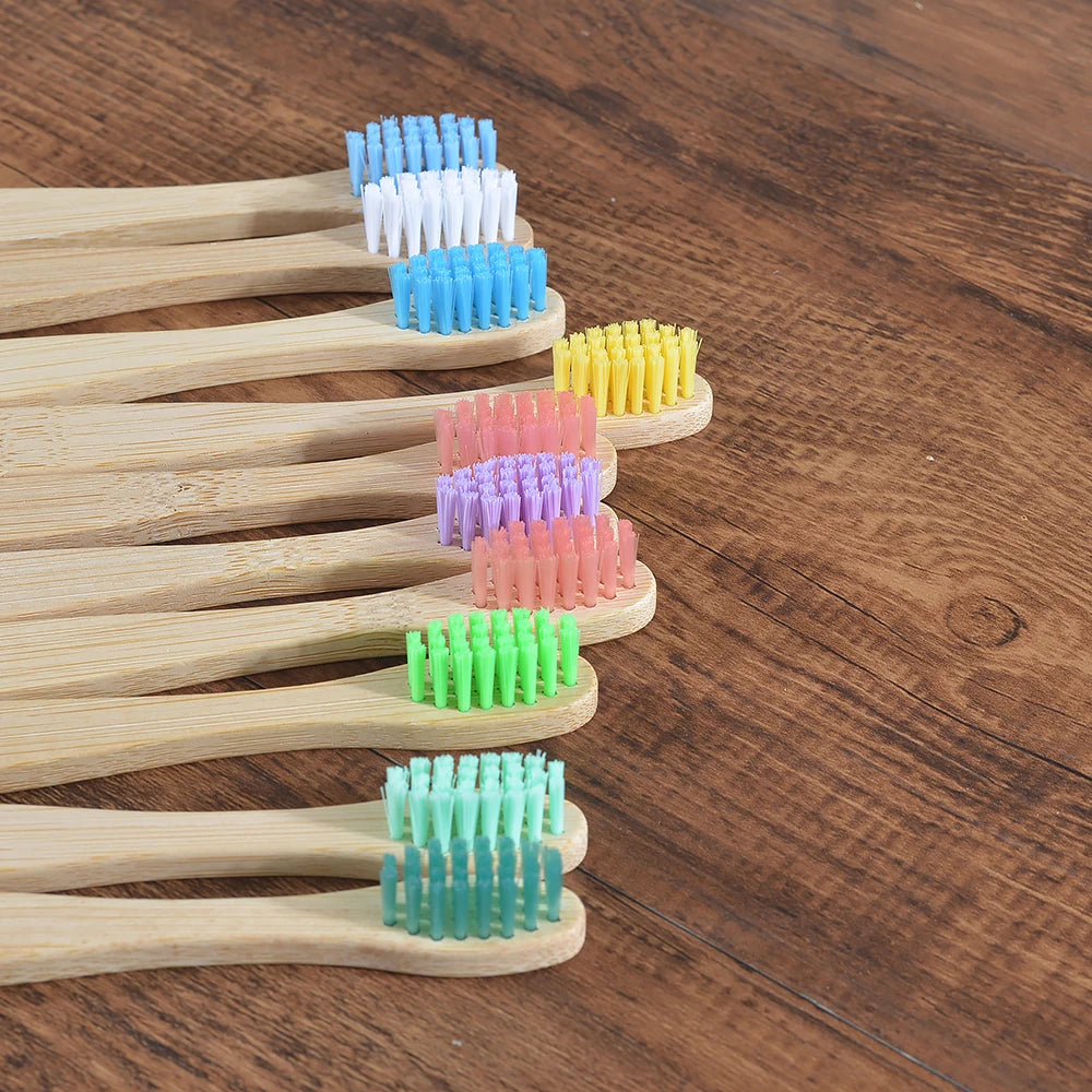 EcoBrush™ 10-Piece Colorful Bamboo Toothbrush Set – Eco-Friendly & Plastic-Free for Kids - BodyMindSpiritSpace