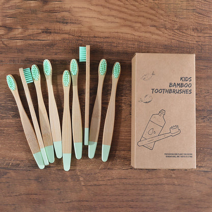 EcoBrush™ 10-Piece Colorful Bamboo Toothbrush Set – Eco-Friendly & Plastic-Free for Kids - BodyMindSpiritSpace