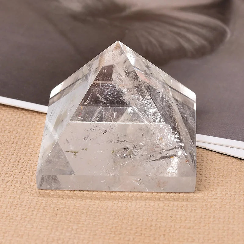 CelestiQ™ – Natural Clear Quartz Pyramid for Energy Healing & Meditation - BodyMindSpiritSpace