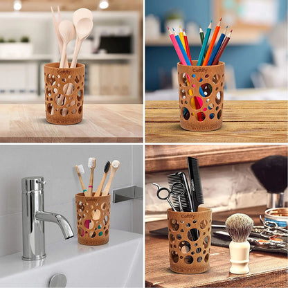 BambooPure™ "Cottify" – Eco-Friendly Bamboo Toothbrush Holder with Quick-Dry Ventilation - BodyMindSpiritSpace