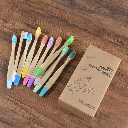 EcoBrush™ 10-Piece Colorful Bamboo Toothbrush Set – Eco-Friendly & Plastic-Free for Kids - BodyMindSpiritSpace