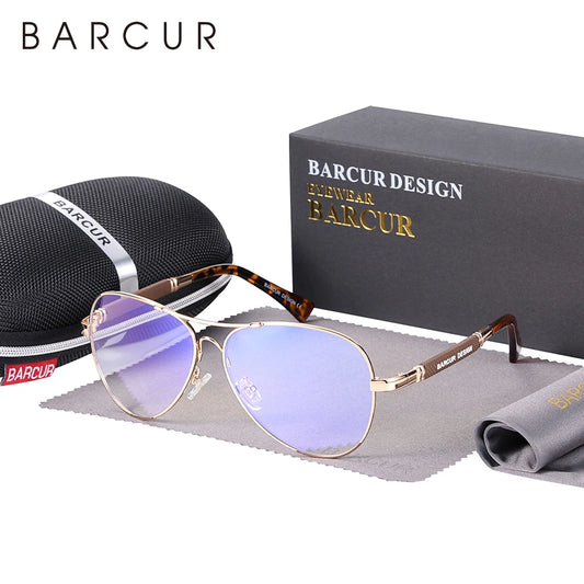 BARCUR™ Premium Anti-Blue Light Glasses – Stylish Pilot Design with UV Blocking & Eye Protection - BodyMindSpiritSpace