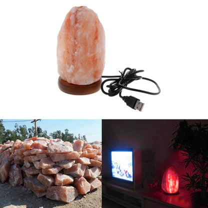 HimalayanGlow™ – Hand-Carved USB Himalayan Salt Lamp with Wooden Base - BodyMindSpiritSpace