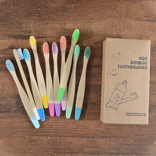 EcoBrush™ 10-Piece Colorful Bamboo Toothbrush Set – Eco-Friendly & Plastic-Free for Kids - BodyMindSpiritSpace