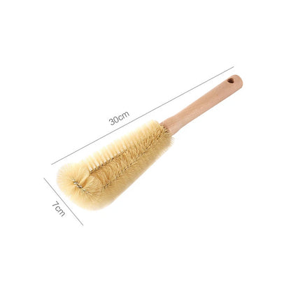 PureBrush™ Long-Handle Bottle Cleaning Brush – Wooden Scrubber for Bottles, Cups & Glassware - BodyMindSpiritSpace