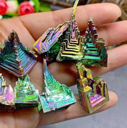 BismuthGlow™ Natural Bismuth Tower – Rainbow Crystal for Reiki, Meditation & Energy Transformation - BodyMindSpiritSpace