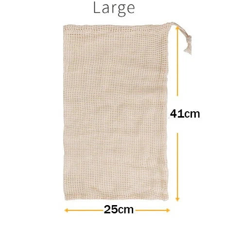 EcoCarry™ 3 Pcs. Reusable Cotton Mesh Produce Bags – Washable & Eco-Friendly Net Bags for Grocery & Storage - BodyMindSpiritSpace