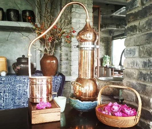 PureEssence™ – Handmade Copper Alembic Distillation Set for Essential Oils & Holistic Purification - BodyMindSpiritSpace