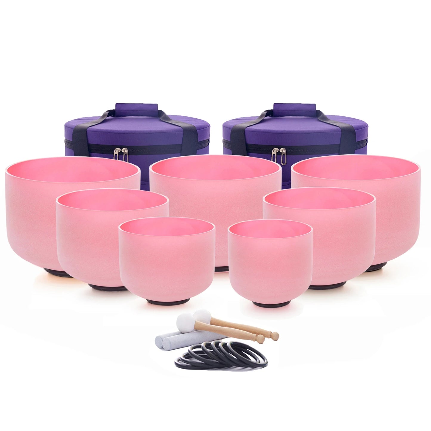 ChakraSound™ – 432Hz / 440Hz Frosted Quartz Crystal Singing Bowl Set - BodyMindSpiritSpace