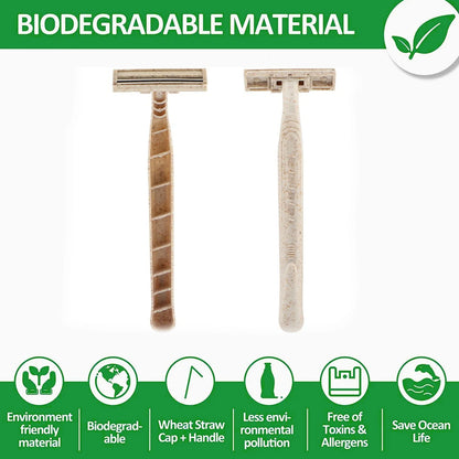 EZ EcoBlade™ – Eco-Friendly Disposable Razors with Wheat Straw Handle - BodyMindSpiritSpace