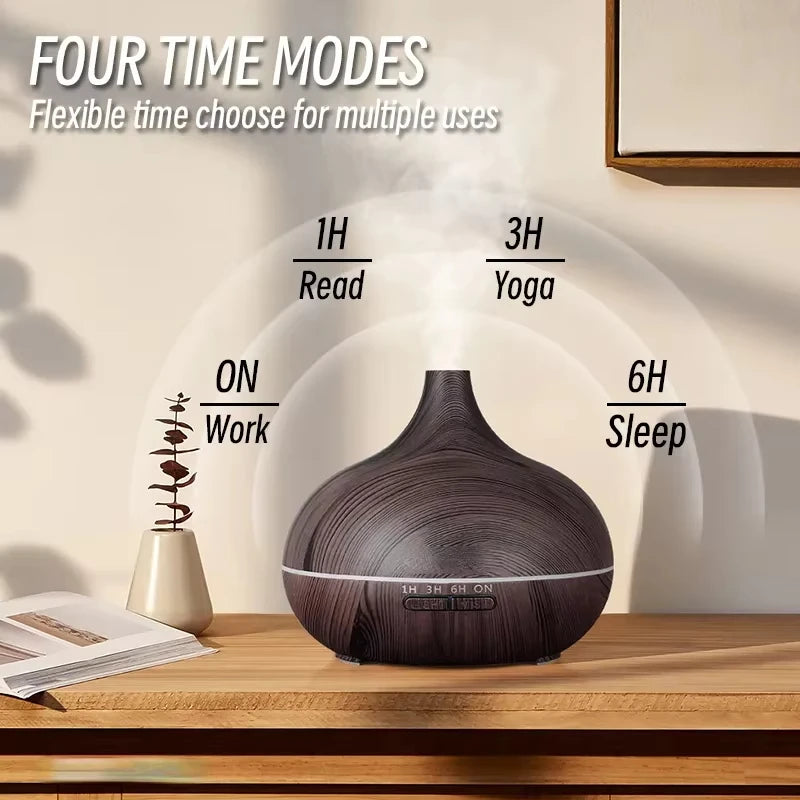 AromaFlow™ – 500ml Ultrasonic Essential Oil Diffuser & Air Humidifier (Remote Control & 7-Color LED) - BodyMindSpiritSpace