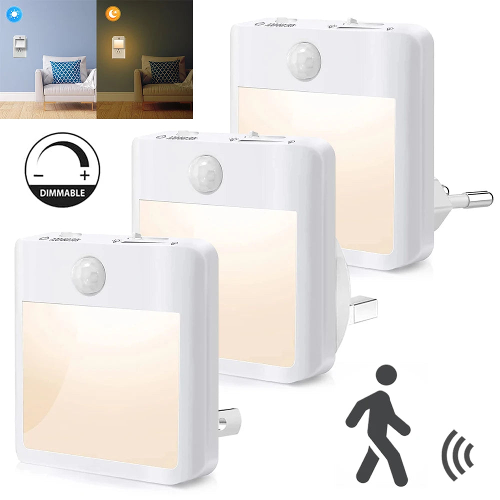 LumiSense™ – Plug-in LED Motion Sensor Night Light for a Smart and Eco-friendy Home (Energy-Saving and Dimmable) - BodyMindSpiritSpace