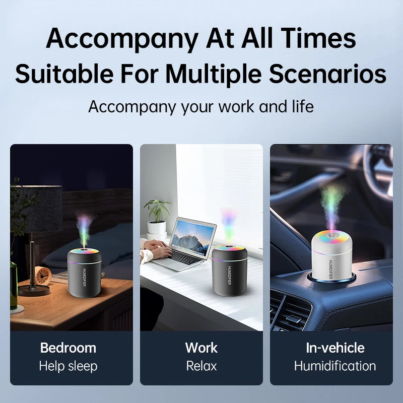 AromaMist™ "Humidifier" 180ML Mini USB Air Humidifier – Portable Aroma Diffuser for Home & Car - BodyMindSpiritSpace