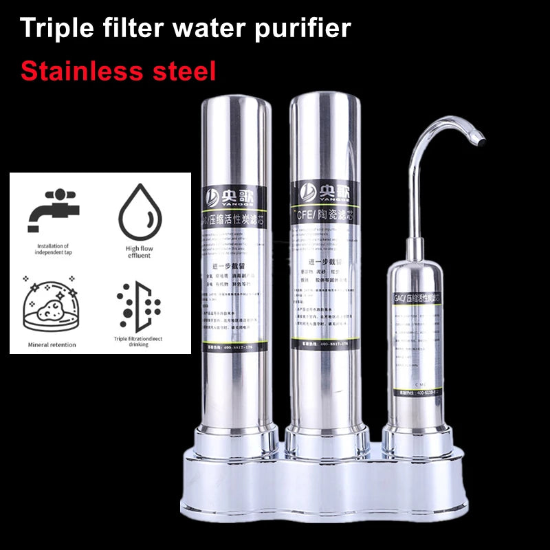 PureFlow™ Kitchen Countertop Water Purifier – Ceramic Activated Carbon Household Filtration System - BodyMindSpiritSpace