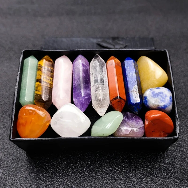 CrystalAlign™ – 14-Piece Chakra Healing Crystal Set for Meditation & Energy Work - BodyMindSpiritSpace