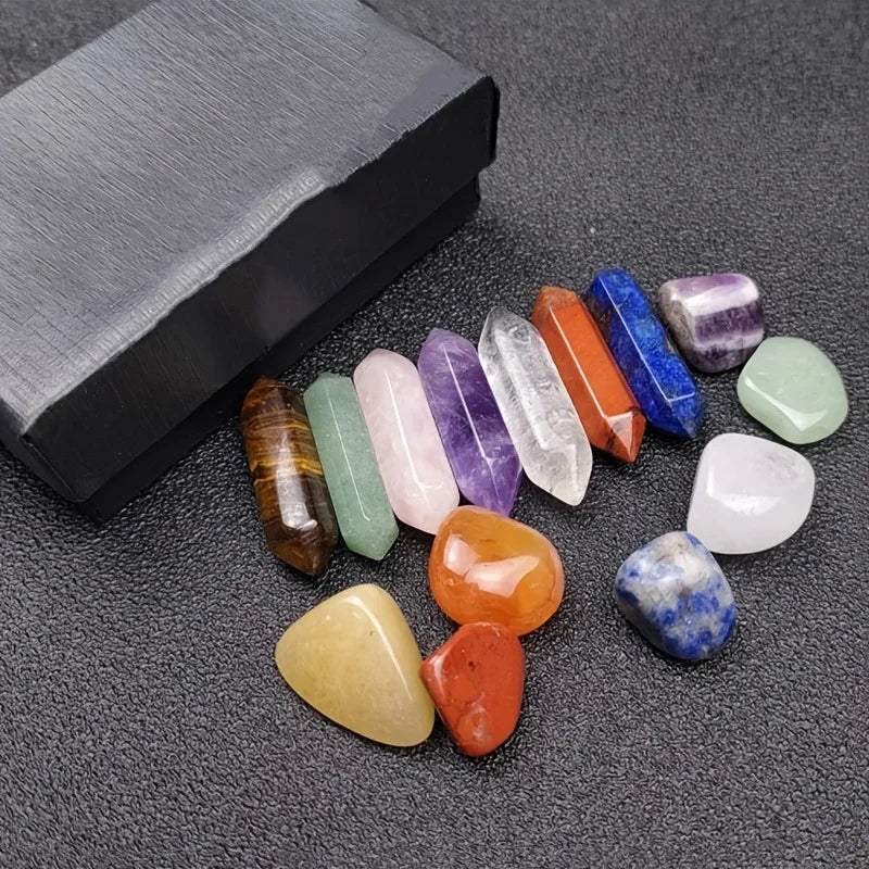 CrystalAlign™ – 14-Piece Chakra Healing Crystal Set for Meditation & Energy Work - BodyMindSpiritSpace