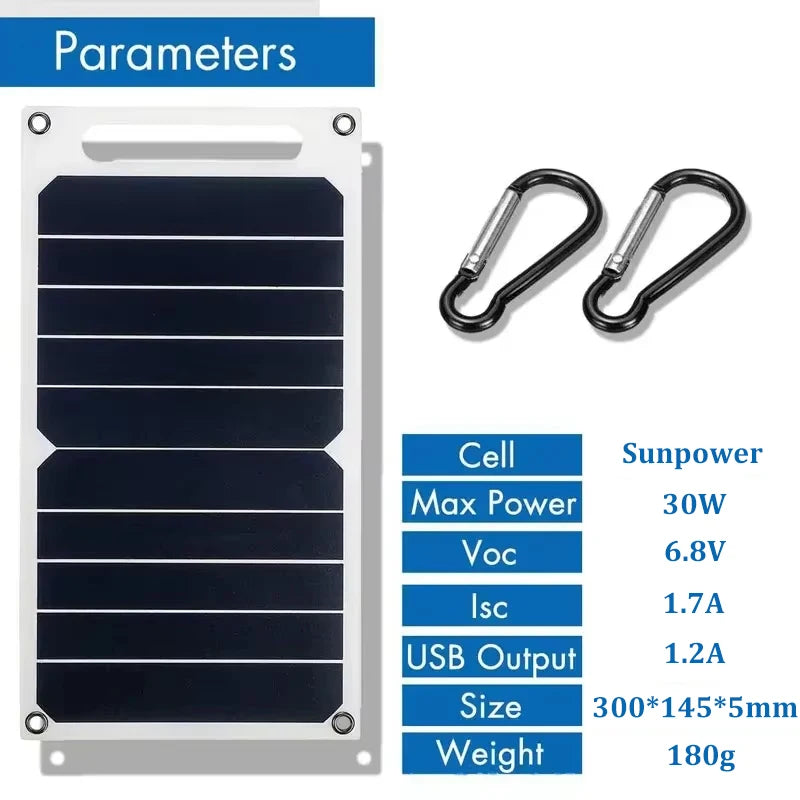 SolarWave™ 30W Portable Solar Panel – USB Charging for Outdoor Camping & Hiking - BodyMindSpiritSpace