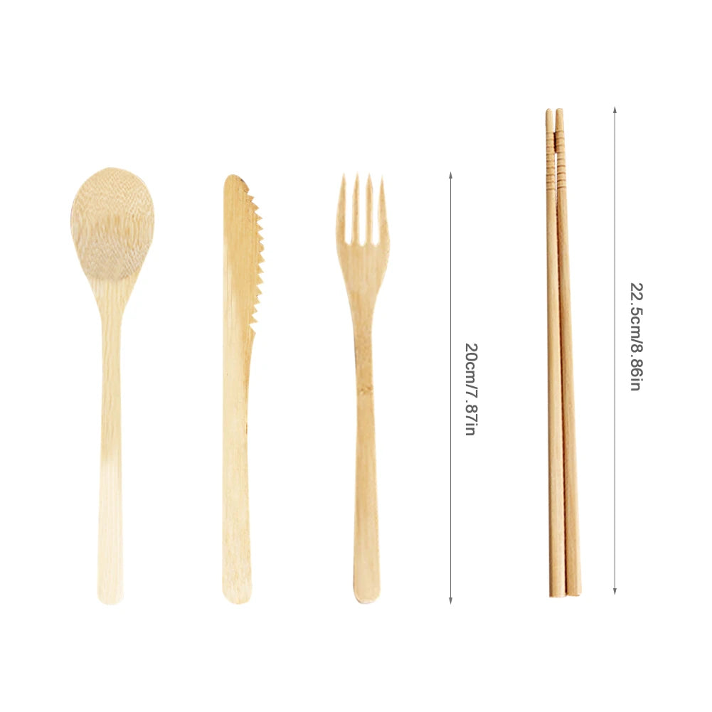 EcoBite™ Bamboo Utensils Travel Cutlery Set – Eco-Friendly & Reusable - BodyMindSpiritSpace