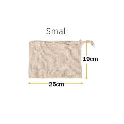 EcoCarry™ 3 Pcs. Reusable Cotton Mesh Produce Bags – Washable & Eco-Friendly Net Bags for Grocery & Storage - BodyMindSpiritSpace