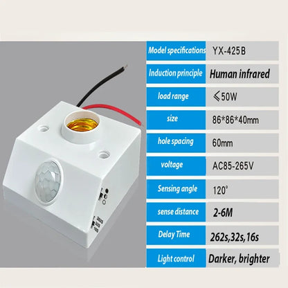 SenseBright™ – Smart PIR Motion Sensor LED Bulb Socket Adapter (E27) - BodyMindSpiritSpace