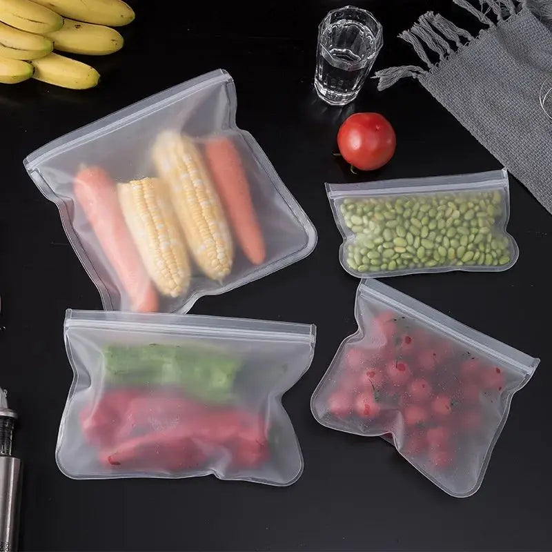 FreshSeal™ Reusable Silicone Food Storage Bags – Leakproof & Freezer Safe - BodyMindSpiritSpace