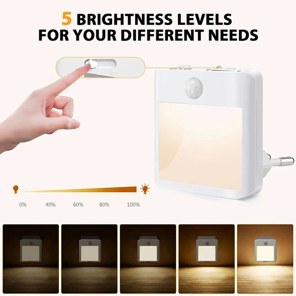 LumiSense™ – Plug-in LED Motion Sensor Night Light for a Smart and Eco-friendy Home (Energy-Saving and Dimmable) - BodyMindSpiritSpace