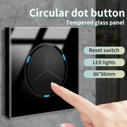 LumiTouch™ Black Glass Panel Touch Switch – EU / UK Standard with USB & Reset Button - BodyMindSpiritSpace