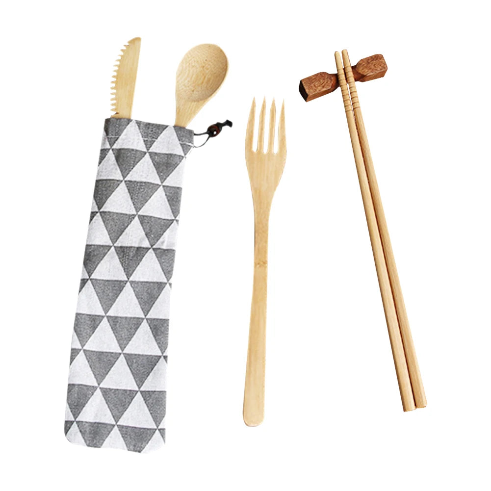 EcoBite™ Bamboo Utensils Travel Cutlery Set – Eco-Friendly & Reusable - BodyMindSpiritSpace