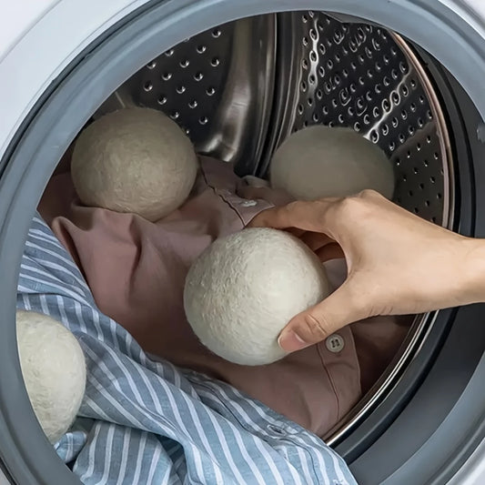 EcoFluff™ 6-Piece Reusable Wool Laundry Dryer Balls – Zero-Waste & Fabric Softening - BodyMindSpiritSpace