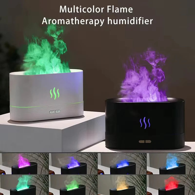 AromaFlame™ 180 ml Diffuser – Air Humidifier & Aromatherapy Mist Maker with Flame Effect - BodyMindSpiritSpace