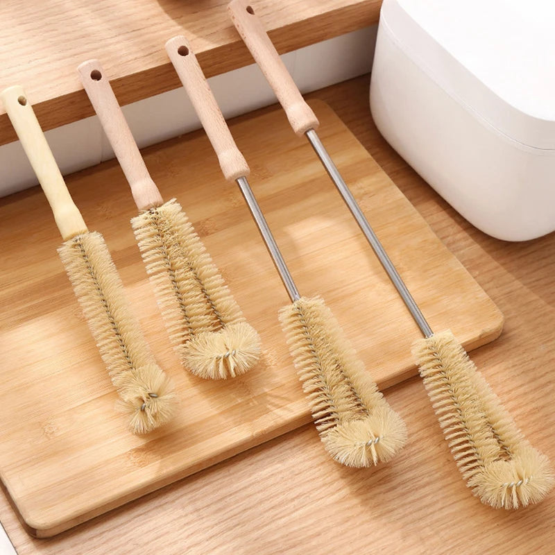 PureBrush™ Long-Handle Bottle Cleaning Brush – Wooden Scrubber for Bottles, Cups & Glassware - BodyMindSpiritSpace